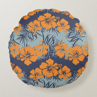 Almofada Redonda Hibiscus flowers seamless pattern,Vintage floral w