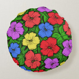 Almofada Redonda Hibiscus & Monstera #4