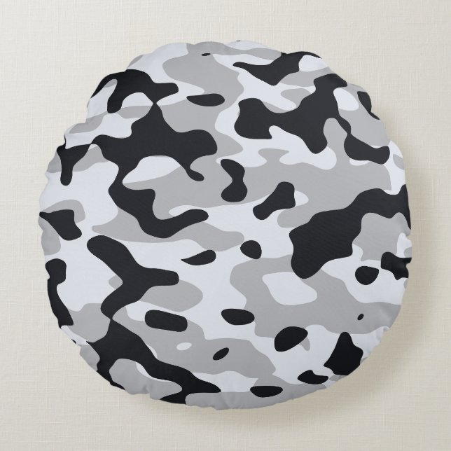 Almofada Redonda High contrast urban camouflage (Frente)