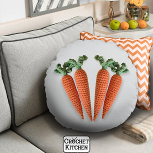 Almofada Redonda Hipster de Crochet de Carrots Minimalista de Amigu