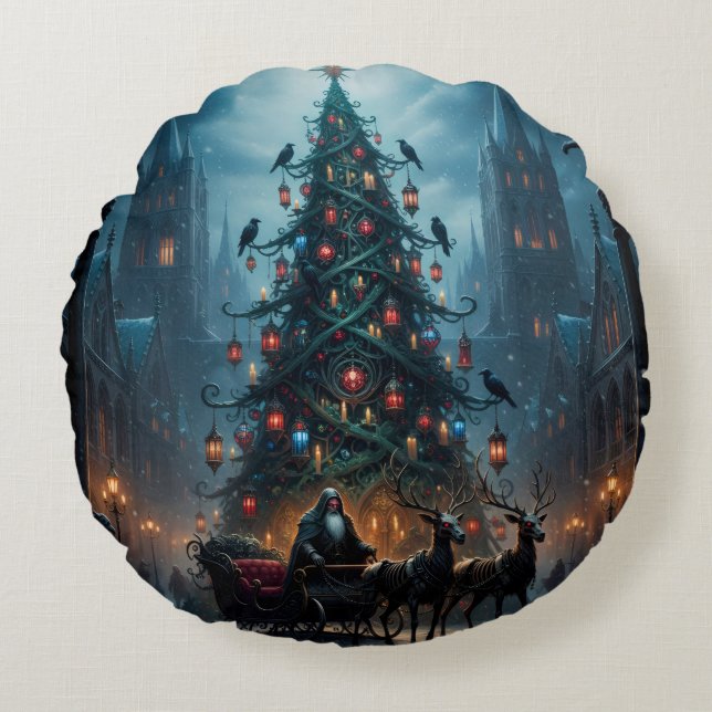 Almofada Redonda Holiday Throw Pillow (Frente)