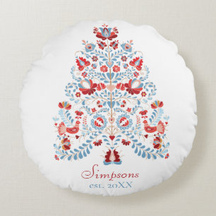 Almofada Redonda Home Decor de Natal de Nome Personalizado