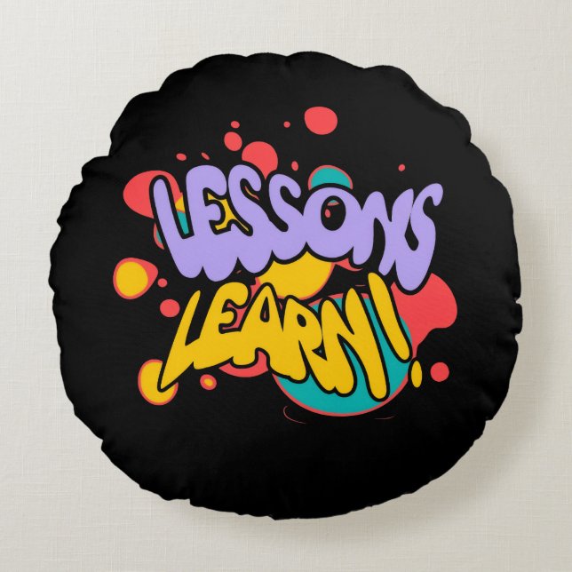 ALMOFADA REDONDA HOME PAINT SPLASH LESSONS LEARN ROUND PILLOW  (Frente)