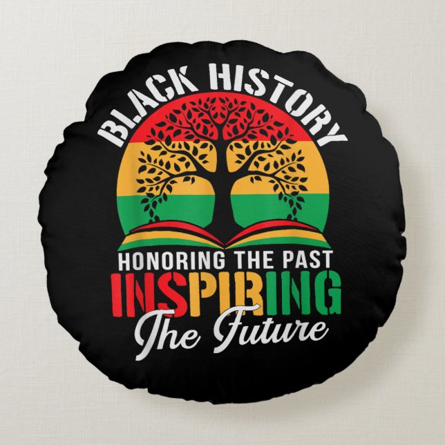 Almofada Redonda Homenageando o passado-História Negra (Frente)