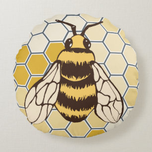 Almofada Redonda Honeycomb Bumblebee