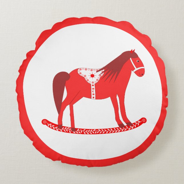 Almofada Redonda Horto de Natal escandinavo, com dois lados (Frente)