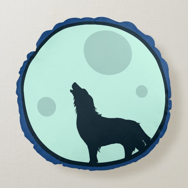 Almofada Redonda Howl to the Moon (Frente)