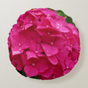 Almofada Redonda Hydrangea Rosa Brilhante Fechar Travesseiro Redond