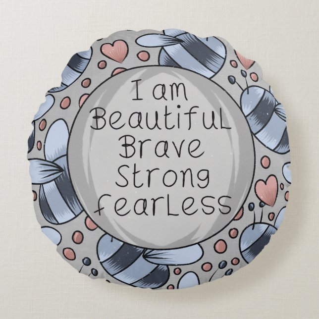 Almofada Redonda I am beautiful  (Frente)