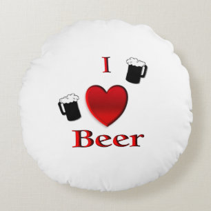 Almofada Redonda I Heart Beer Design
