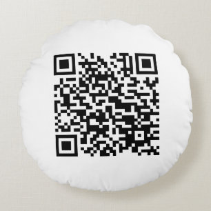 Almofada Redonda I Love Laos (Khoy Huk Lao) Flag QR Code   Geek Lao