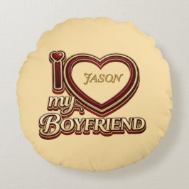 Almofada Redonda I Love My Boyfriend Custom