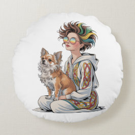 Almofada Redonda  i love my chihuahua 