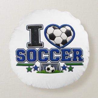 Almofada Redonda I Love Soccer Round Pillow | Soccer Lover Sports R