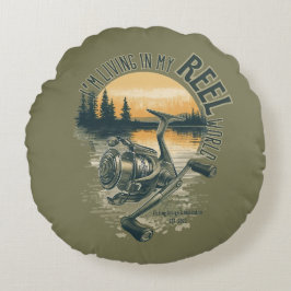 Almofada Redonda I’m Living in My | Funny Fisherman Gift | Outdoor 