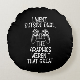 Almofada Redonda I Went Outside - Funny Gamer