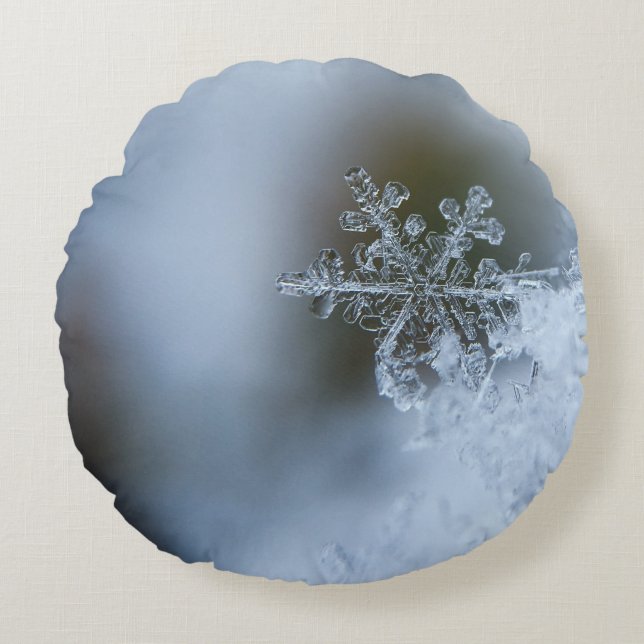 Almofada Redonda Icy Snowflake (Frente)