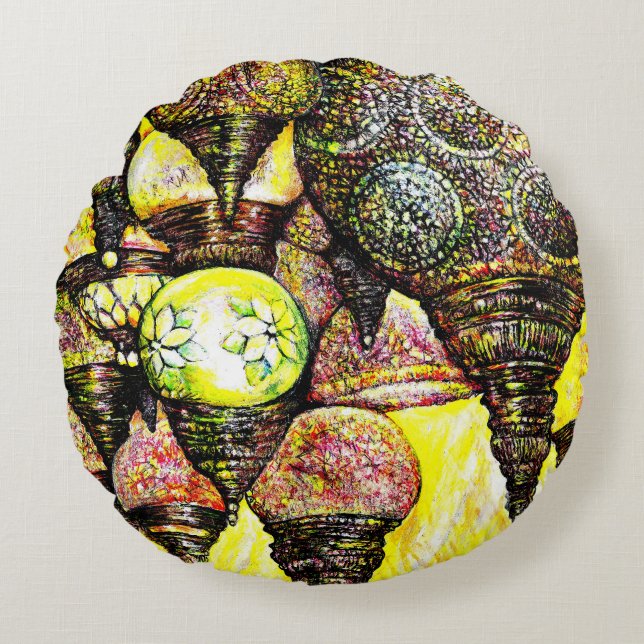 Almofada Redonda Ideia de cor ainda maior (Frente)