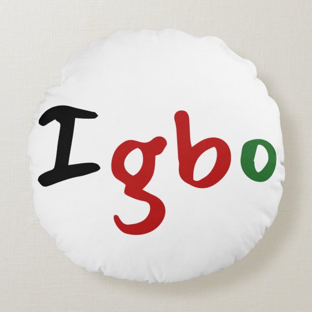 Almofada Redonda Igbo Pan-Africano (Frente)