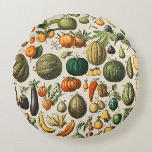 Almofada Redonda Ilustração Científica Botânica Vegetal fruta