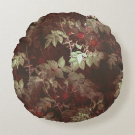 Almofada Redonda Ilustração das Vinhas Florais De Geminação Elegant