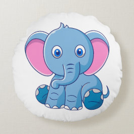 Almofada Redonda Ilustração de desenho animado animal