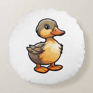 Almofada Redonda Ilustração de pato de desenho animado