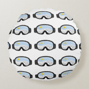 Almofada Redonda Ilustração do Modo Montanha Ski Goggles
