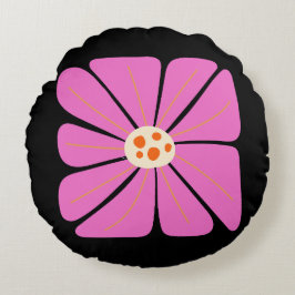 Almofada Redonda Ilustração Floral Arte