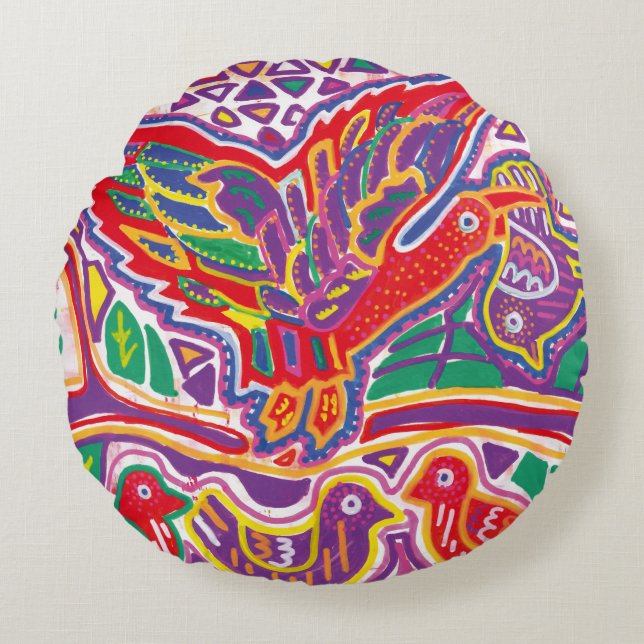 Almofada Redonda Ilustración de Mola3 (Frente)