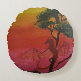 Almofada Redonda Imagen de mi obra Fantasía y realidad