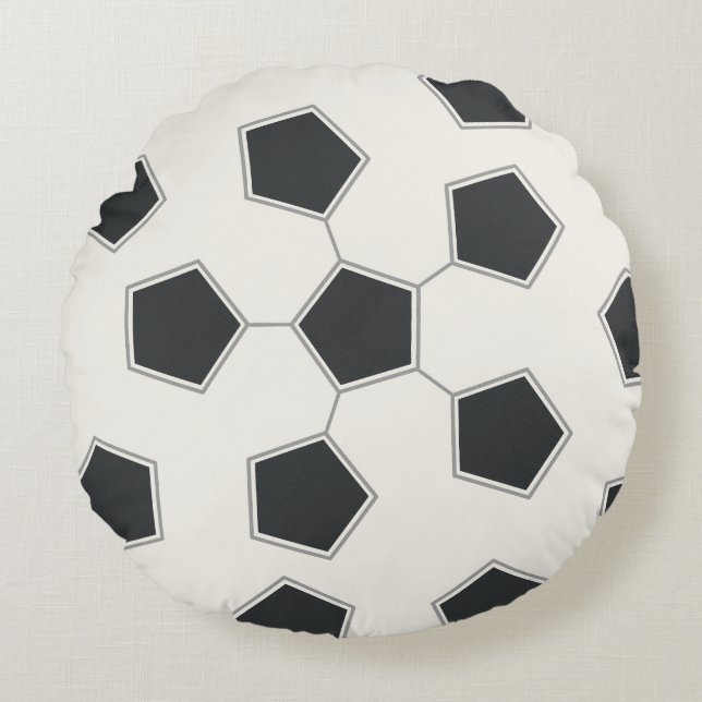 Almofada Redonda Impressão de Bola de Futebol Moderna em Duas Faces (Frente)