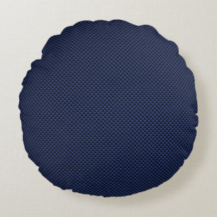 Almofada Redonda Impressão de decoração de fibra de carbono azul-re