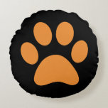 Almofada Redonda Impressão de Paw<br><div class="desc">Design de impressão de plataforma divertida para amantes de os animais!</div>