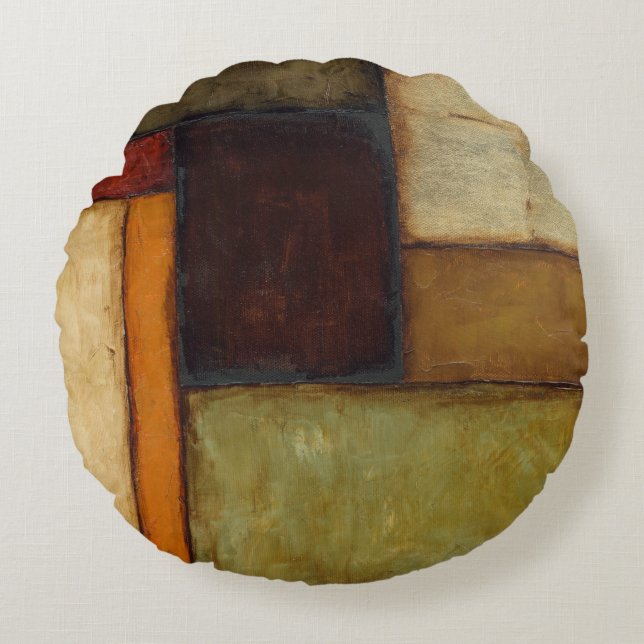 Almofada Redonda Impressionista automático de Jennifer Goldberger (Frente)