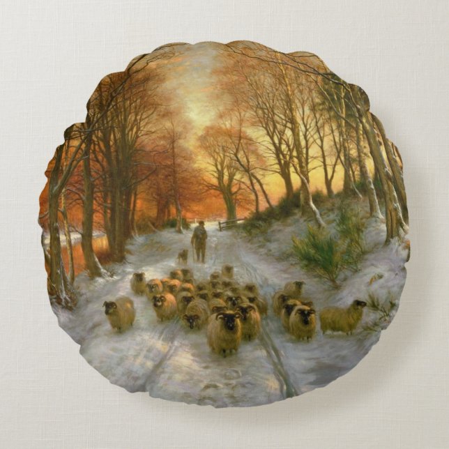 Almofada Redonda Incandescido com matizes de nivelar horas (Frente)