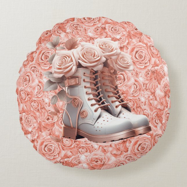 Almofada Redonda Incrível Mensagem de Paz em Travesseiro Redondo de (Frente)