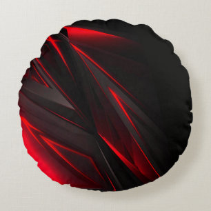 Almofada Redonda Incrível Vermelho ao Design Abstrato Ponto