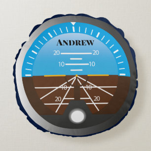 Almofada Redonda Indicador de atitude do piloto de avião