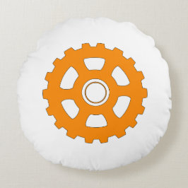 Almofada Redonda Industrial Orange Gear Cogwheel
