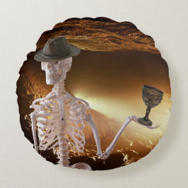 Almofada Redonda "Indy" Bones Halloween Travesseiro decorativo de e