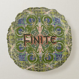 Almofada Redonda Infinite - Green Abstract by Alexandra Cook