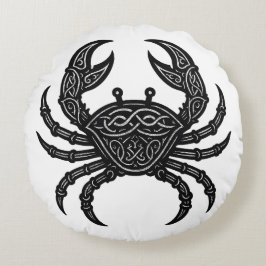Almofada Redonda Ink‑Carved Crab — Mythic Sea Creature T‑Shirt