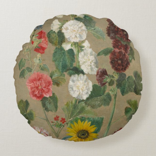 Almofada Redonda Intitulado (flores) (óleo a bordo) (Frente)