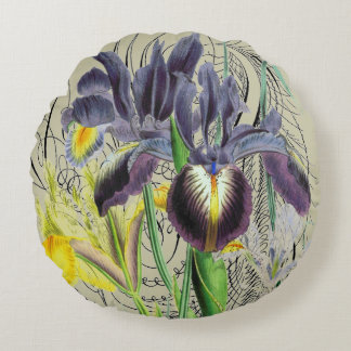 Almofada Redonda Iris Floral Fantasy 2.0 Rodada Neutra