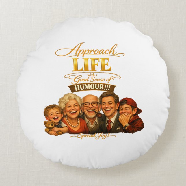 Almofada Redonda Irradiar alegria (Frente)