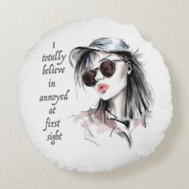 Almofada Redonda Irritado à primeira vista