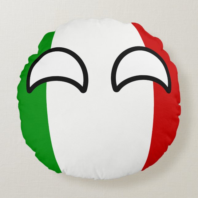 Almofada Redonda Italia Geeky de tensão engraçada Countryball (Frente)
