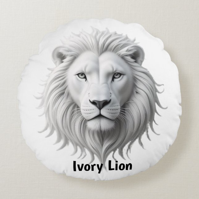 Almofada Redonda Ivory Lion (Frente)