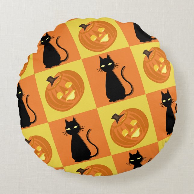 Almofada Redonda Jack-o’-lantern throw pillow (Frente)